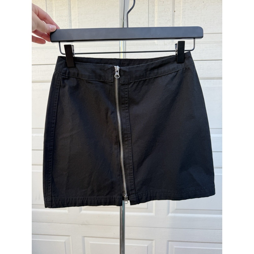 Altar'd State NWT Black Front Zip-up Cotton Mini Skirt Size Small Edgy Moto